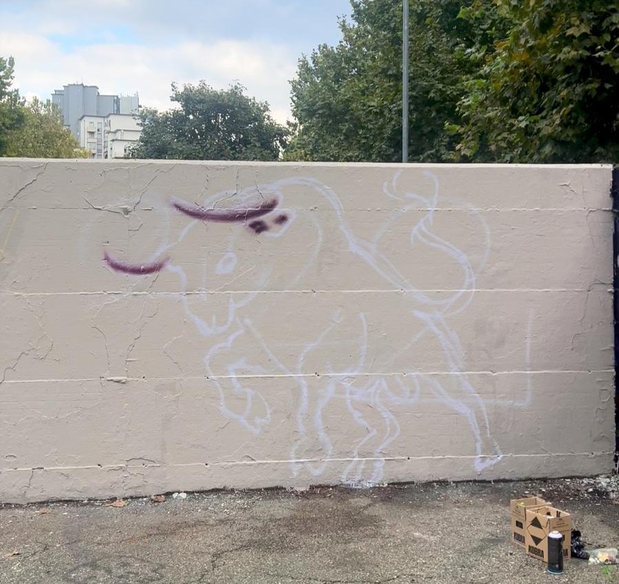 BULLL$HIT mural by Cundo Marchi in Turin, Italy, view 2