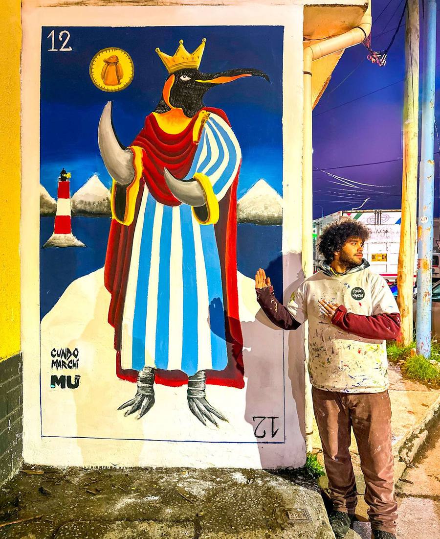 The King of Kings, mural by Cundo Marchi, Ushuaia, Tierra del Fuego, Argentina, 2023