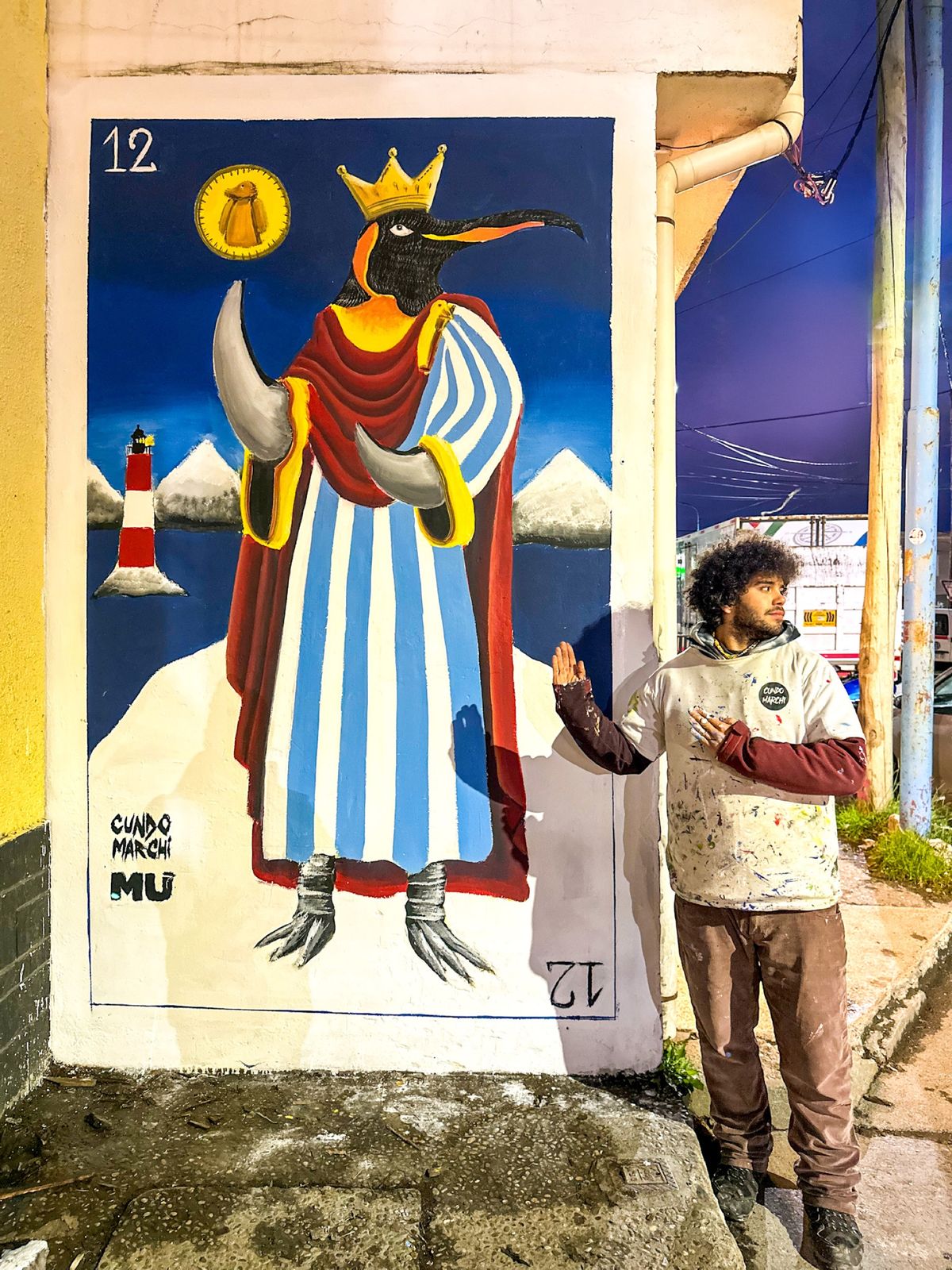 The King of Kings mural by Cundo Marchi in Ushuaia, Tierra del Fuego, Argentina, view 3