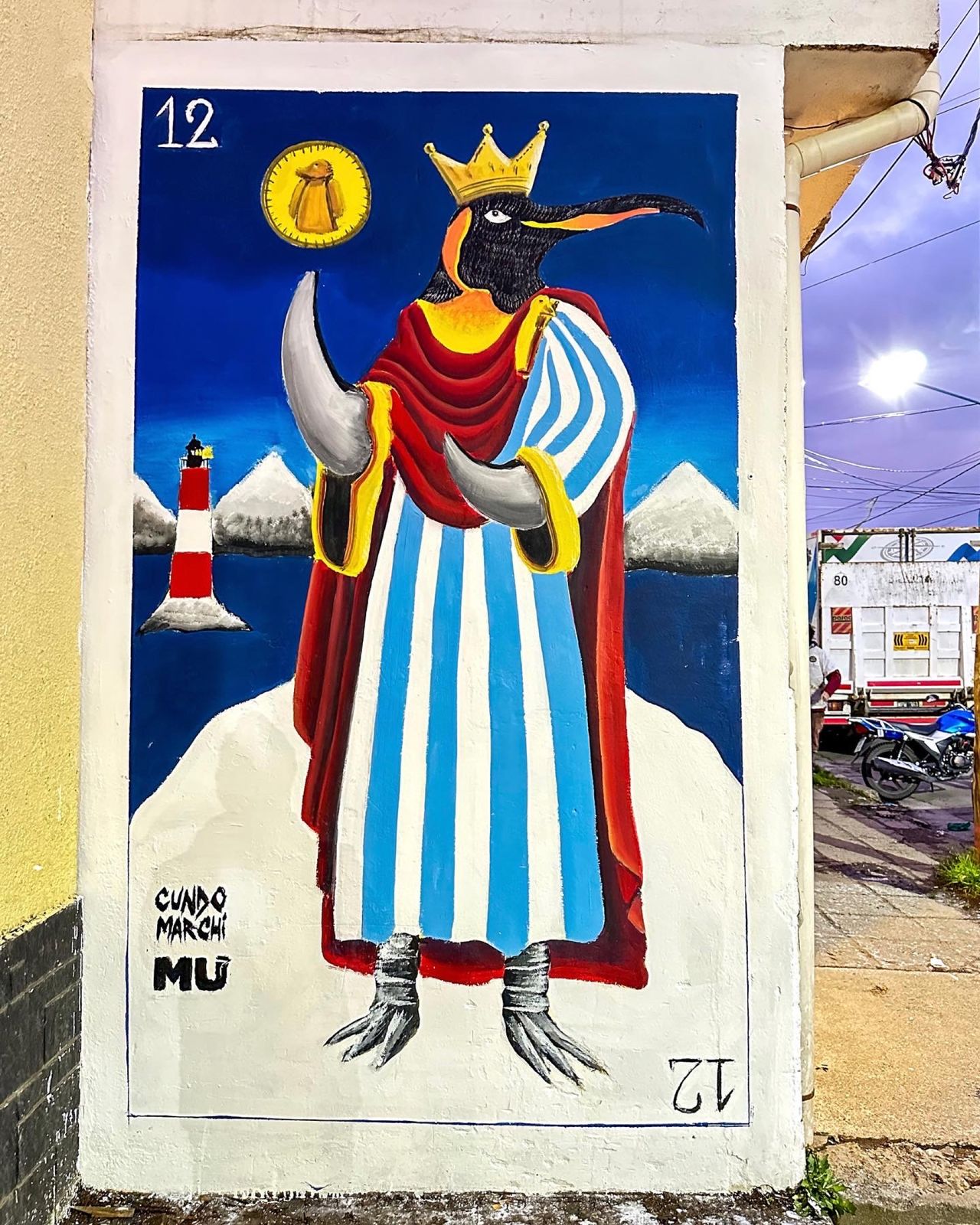 The King of Kings mural by Cundo Marchi in Ushuaia, Tierra del Fuego, Argentina, view 4