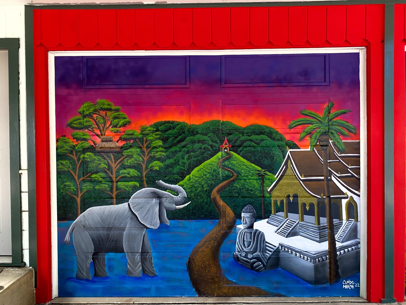 Laos & California mural by Cundo Marchi in California, USA, view 5