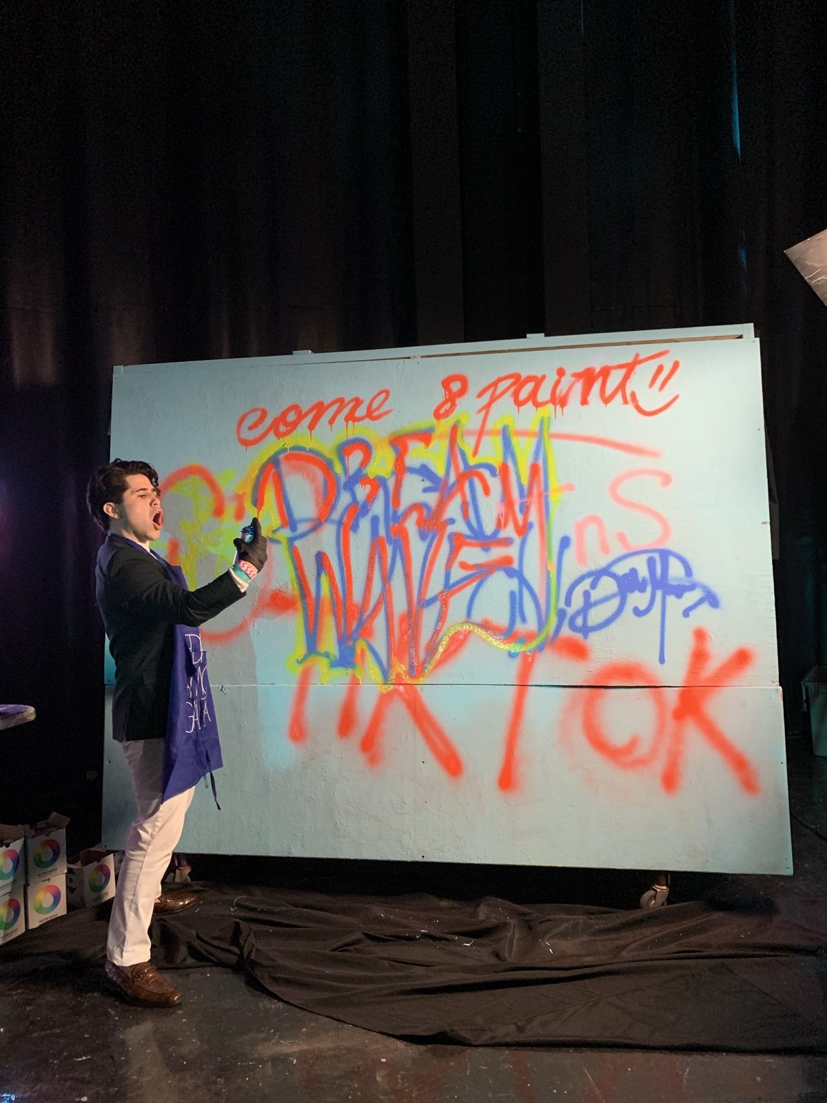 Cundo Marchi painting live at TikTok Live Fest, Ice Palace Films, Miami