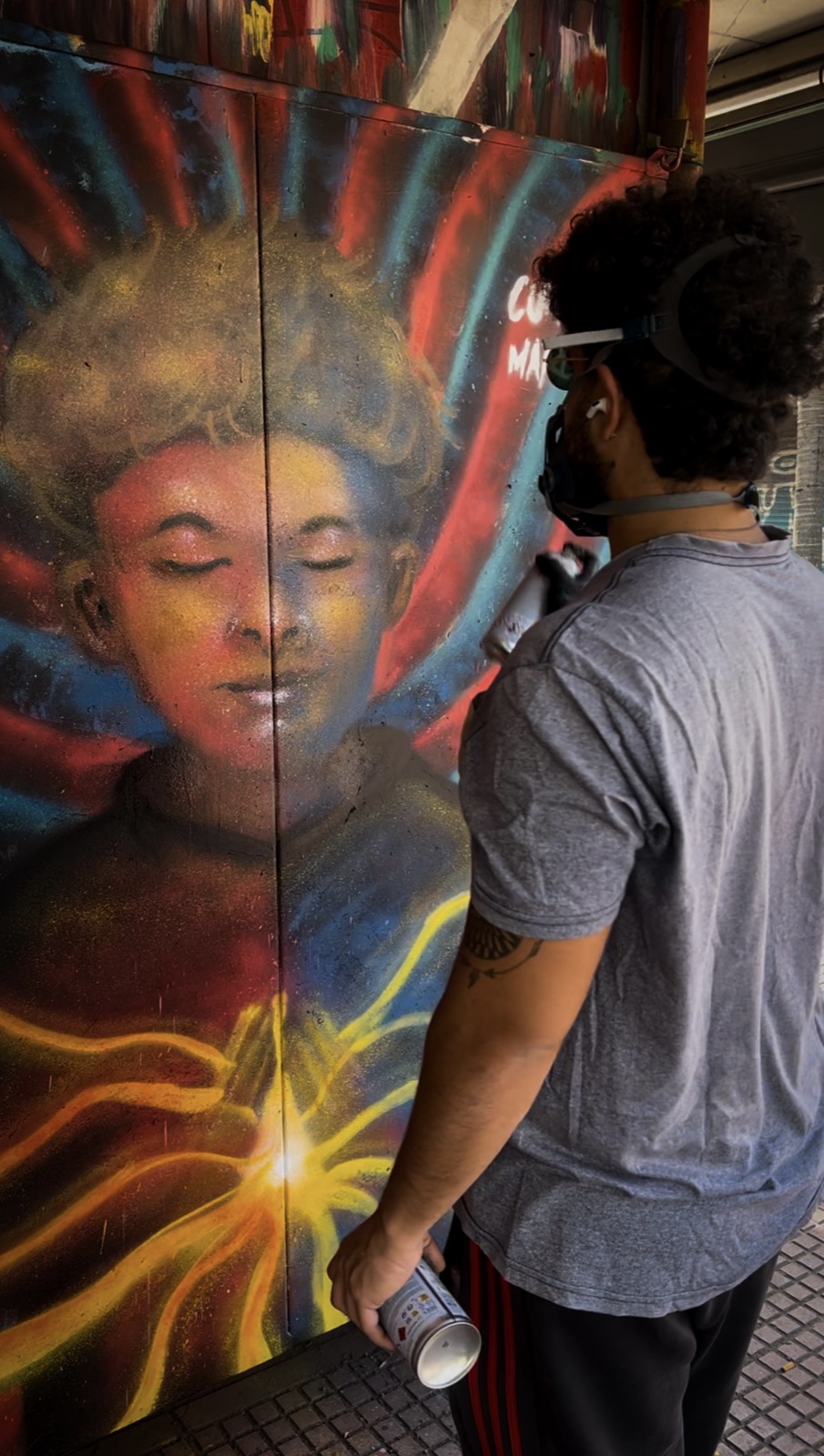 Inner Child mural by Cundo Marchi in San Fernando, Buenos Aires, Argentina, view 3