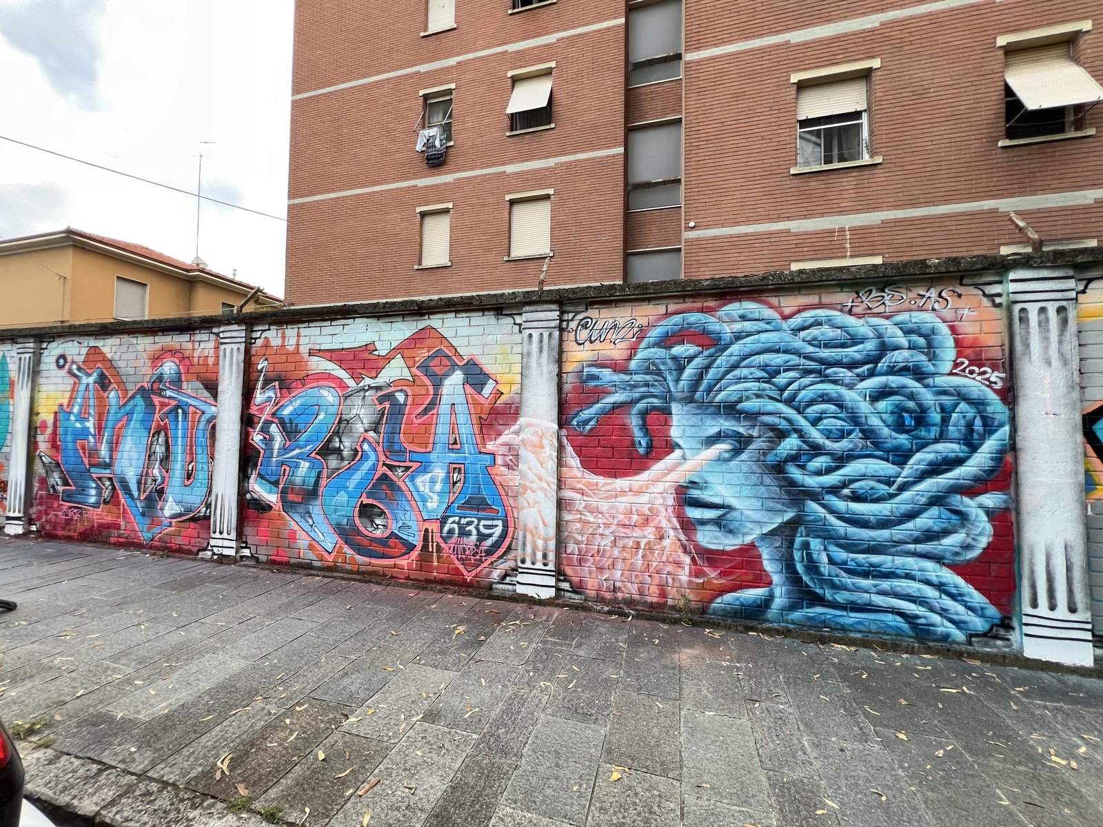 Medusa mural by Cundo Marchi in Parma, Italy, view 3