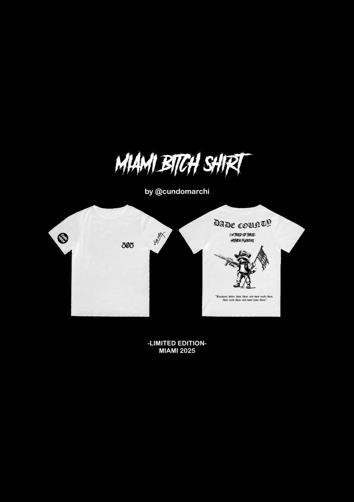 Miami T-Shirt de Cundo Marchi, Dade County print