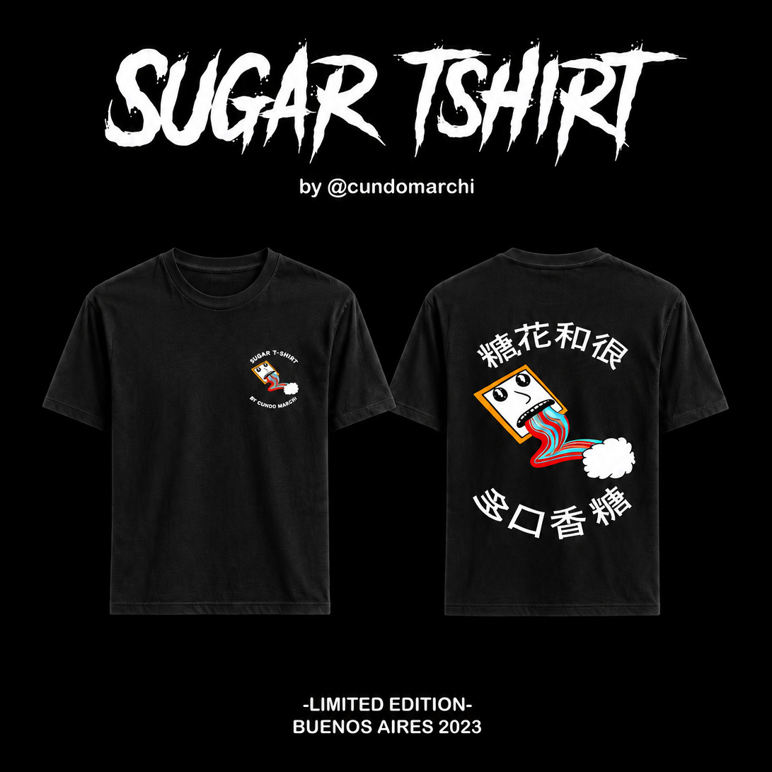 Original black Sugar T-Shirt by Cundo Marchi