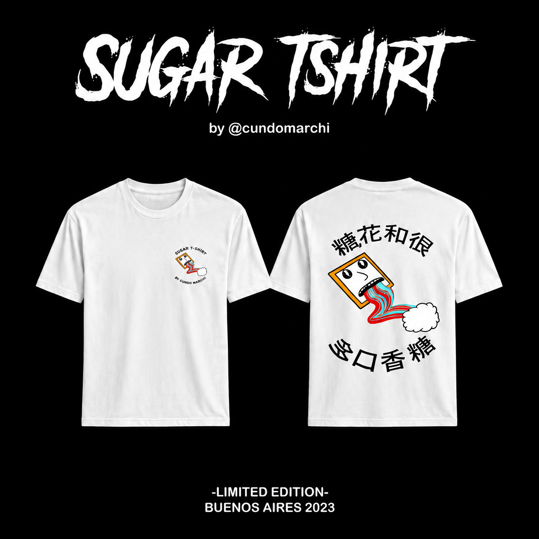 Original white Sugar T-Shirt by Cundo Marchi