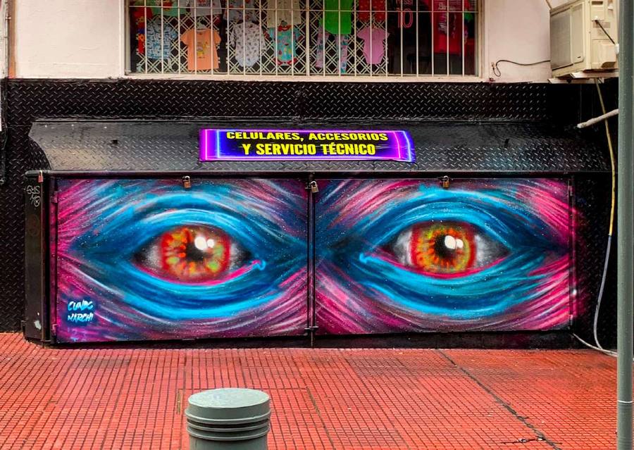 The Eyes, mural by Cundo Marchi, Buenos Aires, Argentina, 2023