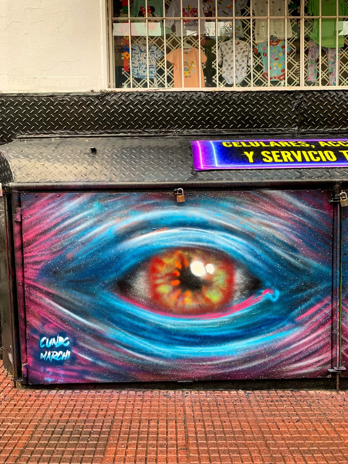 The Eyes mural by Cundo Marchi in Buenos Aires, Argentina, view 6