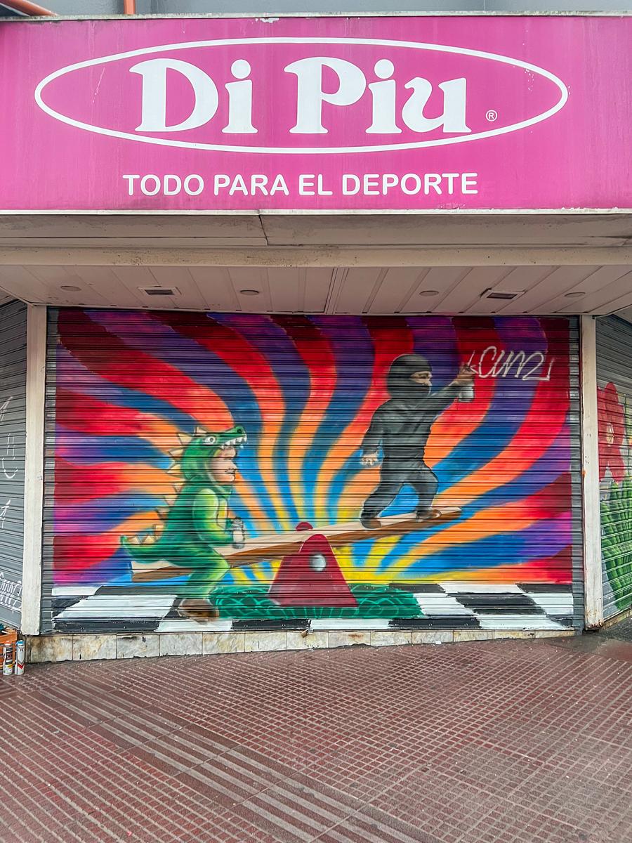 The Seesaw, mural by Cundo Marchi, Buenos Aires, Argentina, 2022