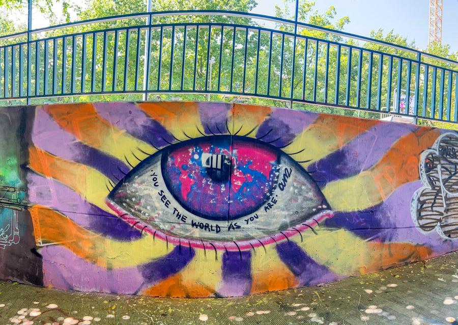 You Are What You See, mural by Cundo Marchi, Sierre, Switzerland, 2025