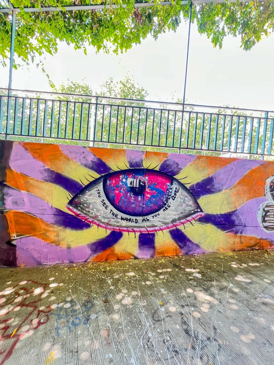You Are What You See mural by Cundo Marchi in Sierre, Switzerland, view 3