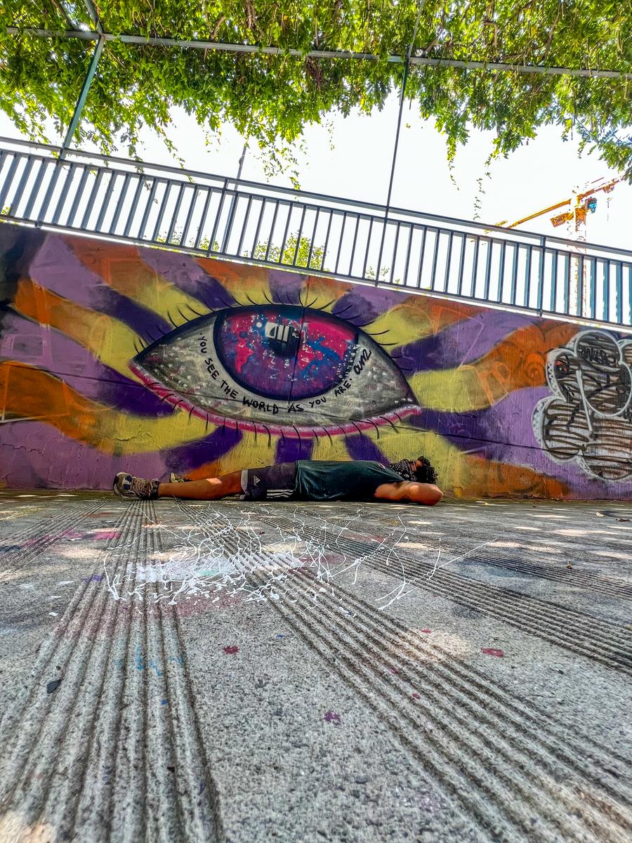 You Are What You See mural by Cundo Marchi in Sierre, Switzerland, view 5