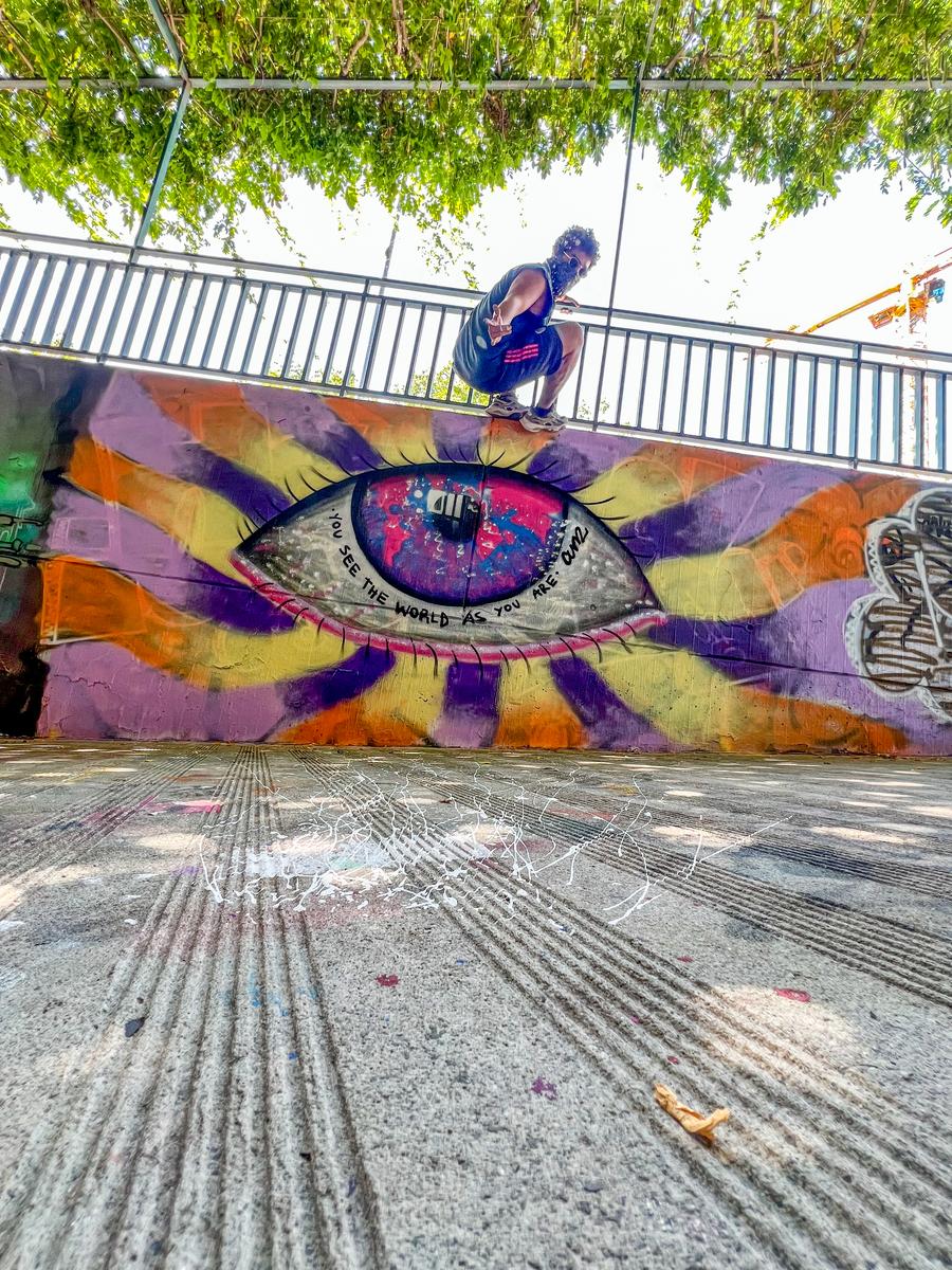 You Are What You See mural by Cundo Marchi in Sierre, Switzerland, view 6